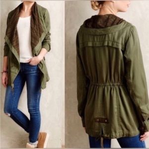 ANTHROPOLOGY Hei Hei Green Cargo Jacket Size XS